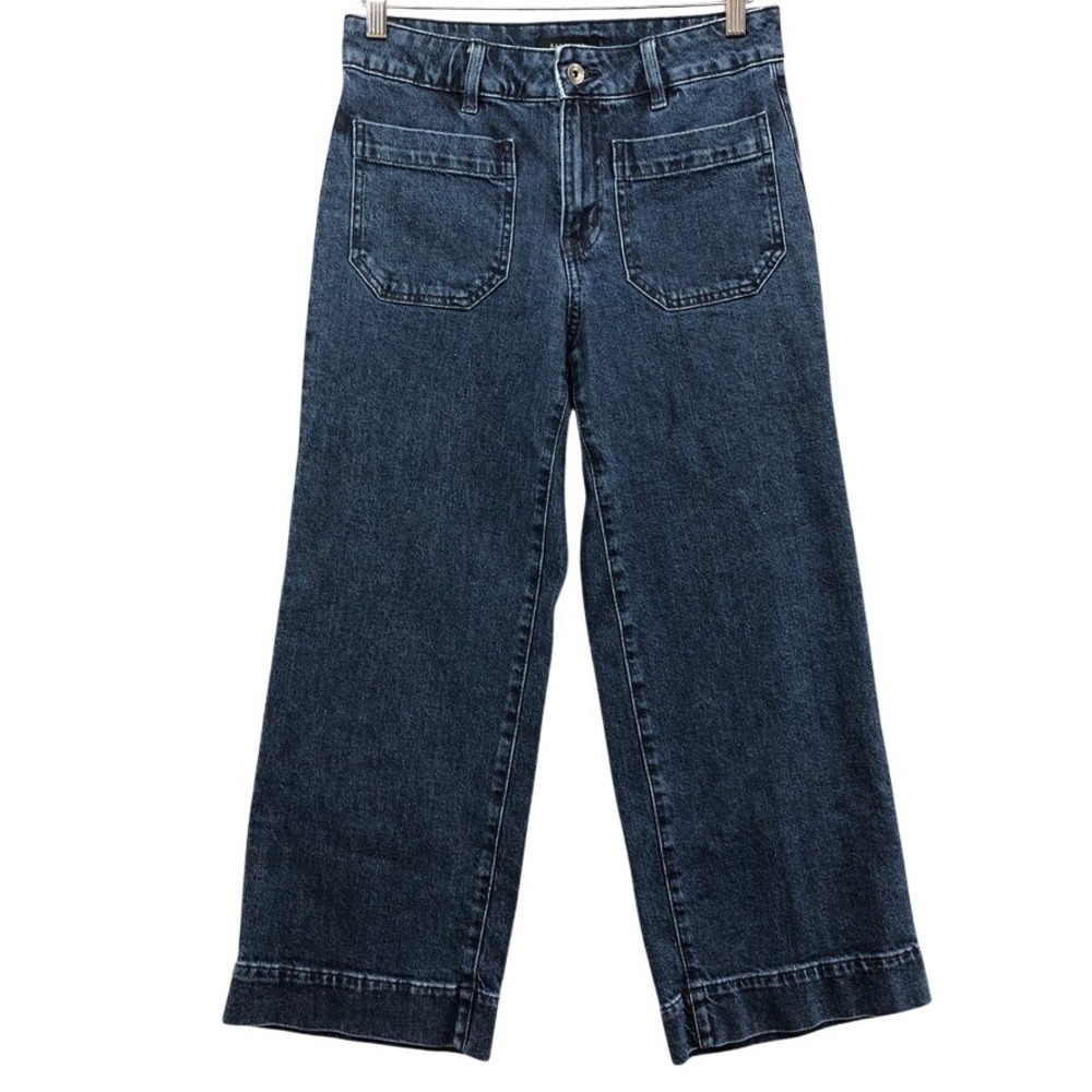 Sanctuary The Marine Crop Jeans Womens 27 4 Blue Standard Rise Wide Leg Classic